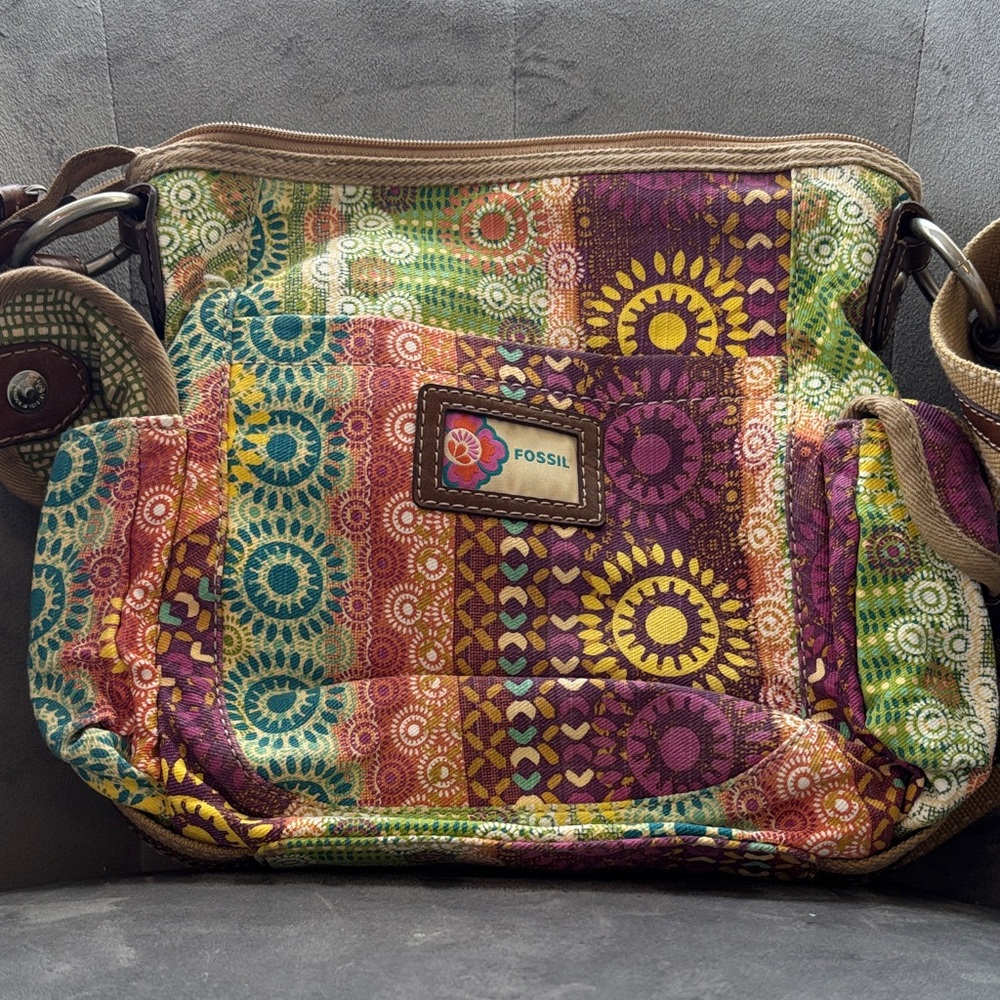 GUC Fossil Colorful Patterned Shoulder Bag